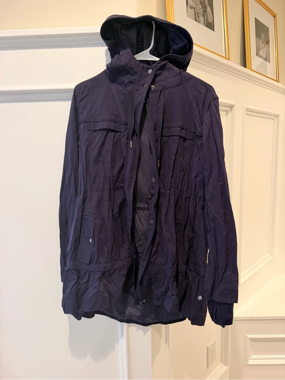 lululemon athletica Navy Hooded Trench Coat